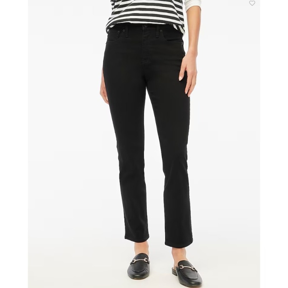J Crew Jeans Womens 26 Petite Black Essential Straight All Day Stretch BT024